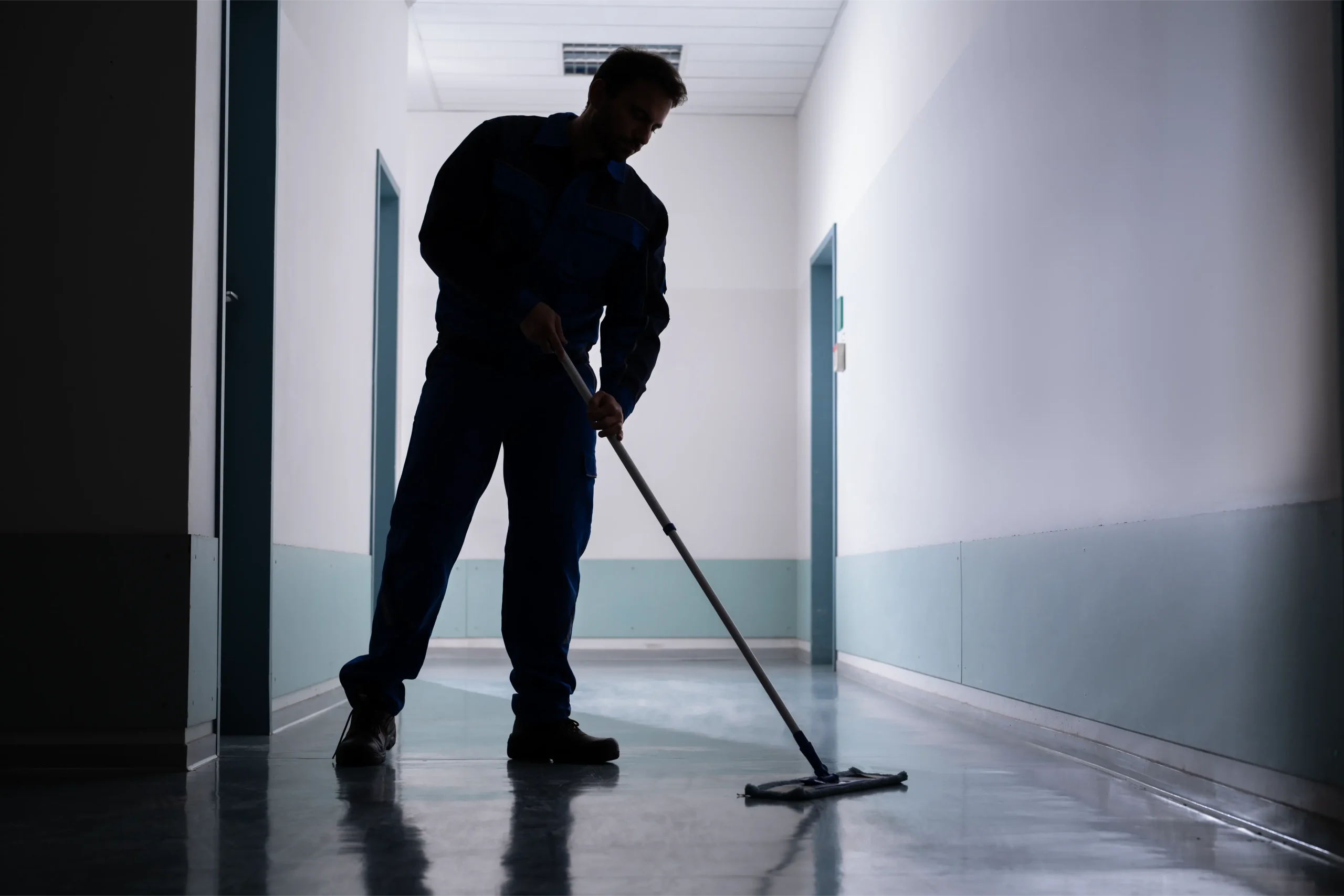 man mopping
